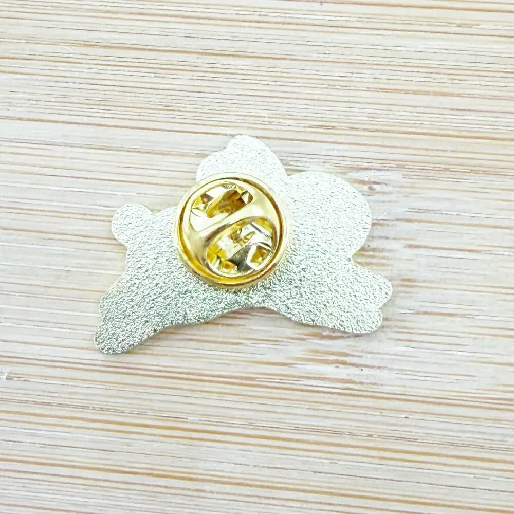Floral White Bunny Rabbit Soft Enamel Pin